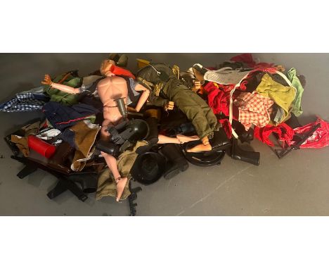 A quantity of play worn Action man figures and accessories 