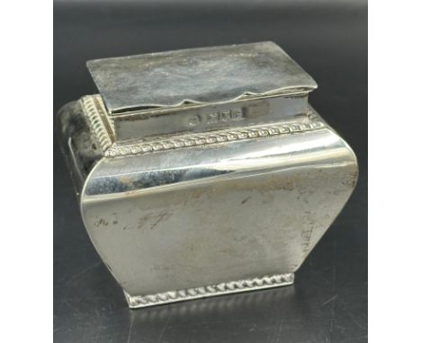 A hallmarked silver tea caddy, approximate weight 118g, hallmarked for London 1901 by WC