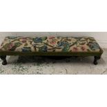 A Victorian long foot stool (H18cm W87cm D25cm)