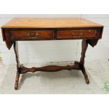 Queen Anne style drop leaf sofa table (H74cm W97cm D58cm)