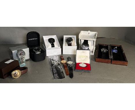 A selection of gentleman's fashion wristwatches to include Timberland, Timex and Sekonda