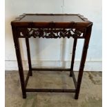 A Chinese hardwood side table (H58cm W42cm D29cm)