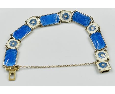 A David Andersen silver and enamel bracelet