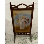 A mahogany fire screen (H107cm W52cm)