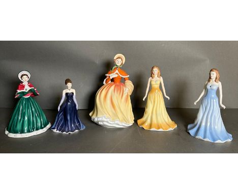 Five Royal Doulton figures, On The First Day of Christmas, With Love, Autumn, Opal and Aquamarine 