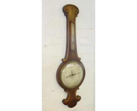 A VICTORIAN MAHOGANY BAROMETER 