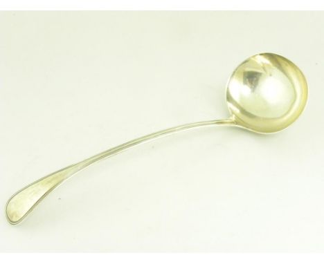 A VICTORIAN SILVER SOUP LADLE, OLD ENGLISH THREAD PATTERN, SHEFFIELD 1883, 8OZS