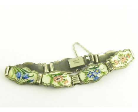 A NORWEGIAN SILVER AND ENAMEL BRACELET