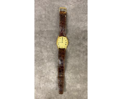 A vintage 18c electro gold plated Cartier automatic watch, in working order
