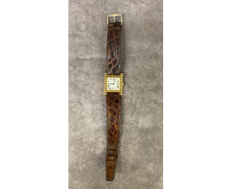 A vintage 18c electro gold plated Cartier automatic watch, automatic, in full working order