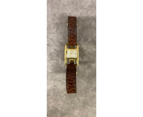 A vintage 18ct gold Jaeger le Coutre watch, in working condition, total weight 29.5 grams, mechanism is 3 grams     Estimated