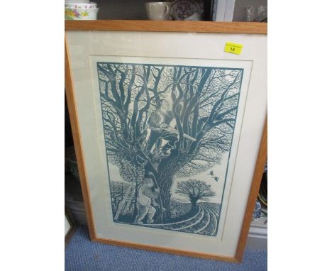 James Dodds - Pollarding an Oak, limited edition print 16/50 and Julie Brewer - a fairground scene print, each signed in penc