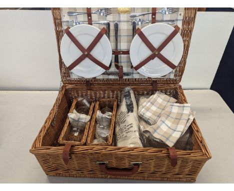 A wicker picnic hamper A/F 