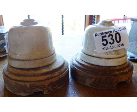 CERAMIC LIGHT SWITCHES. Pair of antique ceramic light switches