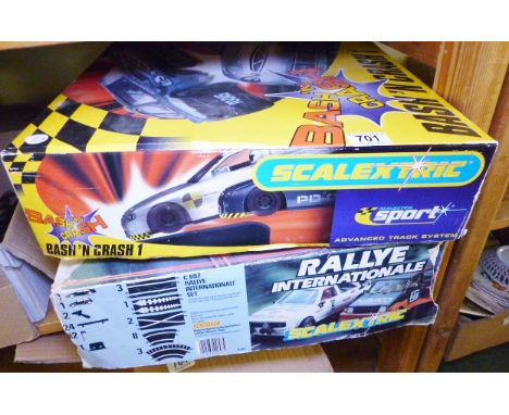 SCALEXTRIC SETS. Two Scalextric sets, Rallye International and Bash And Crash