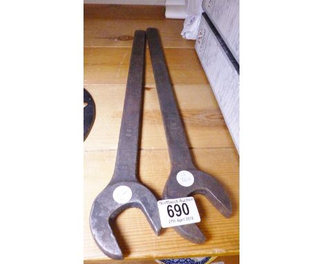 RAILWAY TOOLS. LMS &amp; British vintage railway spanners, L ~ 47cm