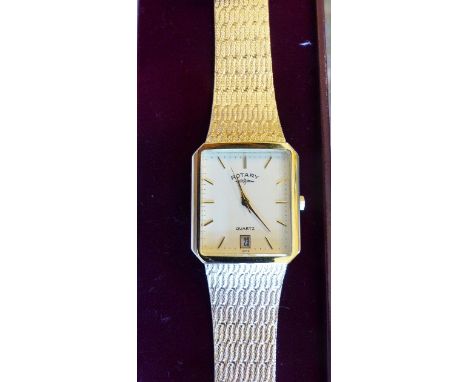ROTARY GOLD PLATED WRISTWATCH. Gents Rotary gold plated wristwatch in original box
