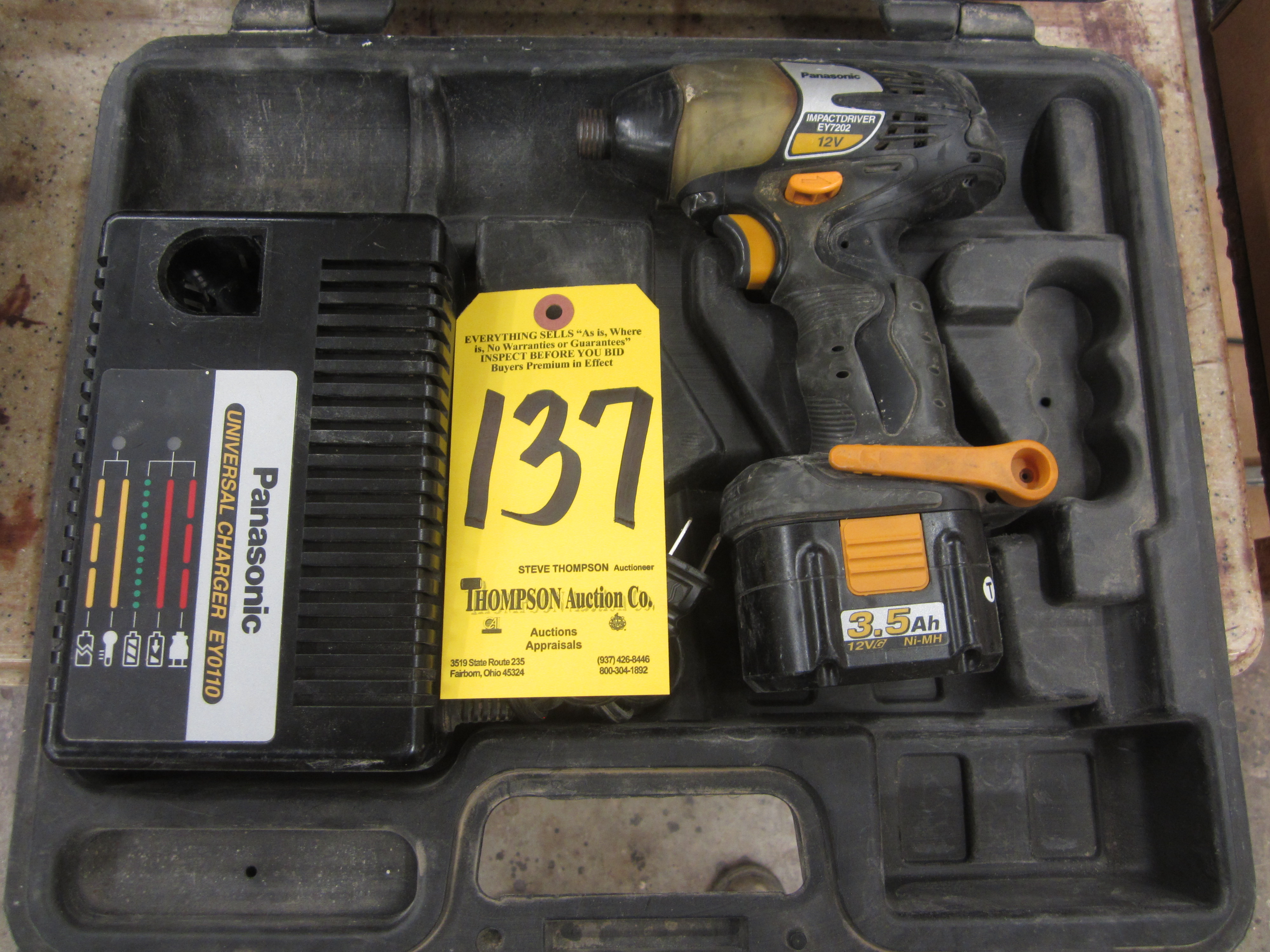 Panasonic EY7202 Cordless Impact Driver with Battery, Charger, and Case