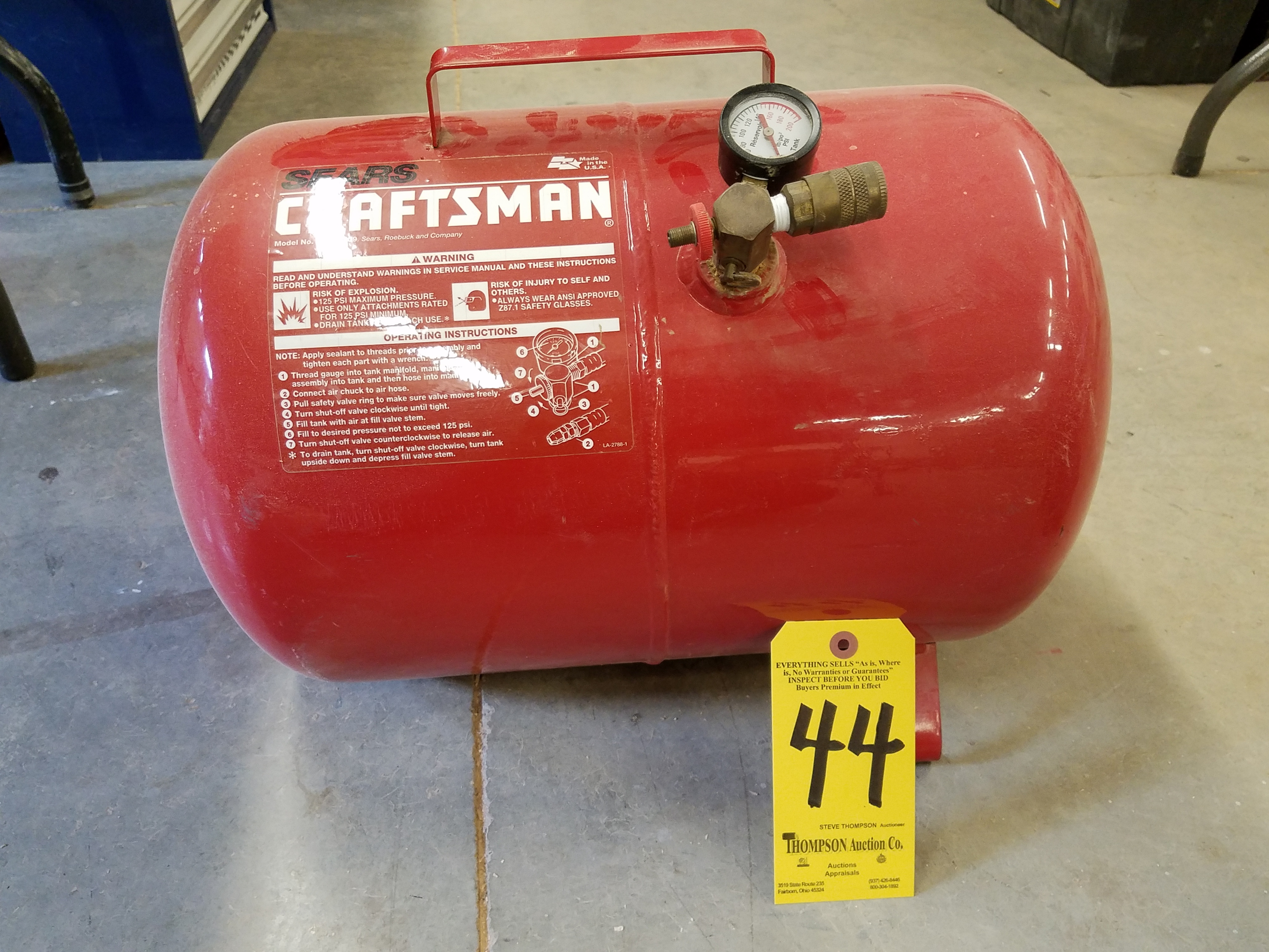 Craftsman 16732 2 Hp Vertical Portable Tank Air