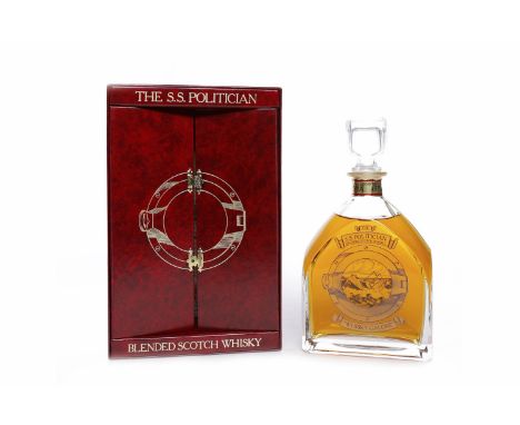 S.S. POLITICIANBlended Scotch Whisky.Decanter no. A4574. 790ml, 43% volume, in box.   CONDITION REPORT:  Very good