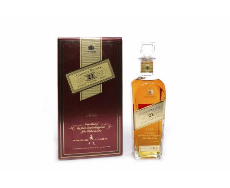 JOHNNIE WALKER AGED 21 YEARS Blended Scotch Whisky. Bottle no. A044788. 70cl, 43% volume.    CONDITION REPORT:  Very good