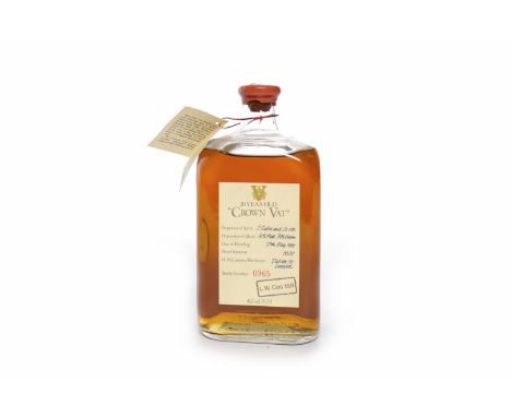 20 YEAR OLD "CROWN VAT"Blended Scotch Whisky. Produced by J. Sykes & Co. Ltd., Liverpool. Blended 27th May 1966. A blend of 6