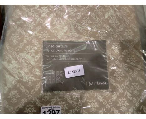 John Lewis new curtains in taupe, W: 167 and 137 cm drop. Not available for in-house P&amp;P 