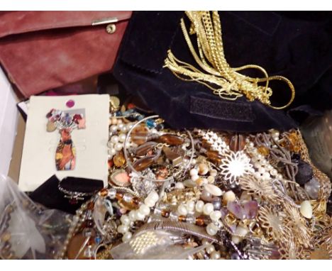 Large box of costume jewellery. UK P&amp;P Group 2 (£20+VAT for the first lot and £4+VAT for subsequent lots) 