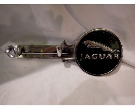 Cast iron aluminium Jaguar sign, W: 30 cm. UK P&amp;P Group 1 (£16+VAT for the first lot and £2+VAT for subsequent lots) 