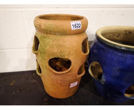 Handmade terracotta strawberry planter pot. Not available for in-house P&amp;P 