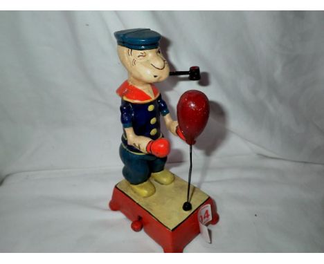 Cast iron Popeye animatronic figurine, H: 20 cm. UK P&amp;P Group 1 (£16+VAT for the first lot and £2+VAT for subsequent lots