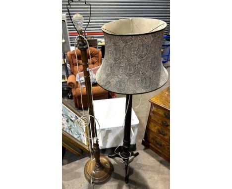 Mahogany torchère stand converted to lamp and another. Not available for in-house P&amp;P 