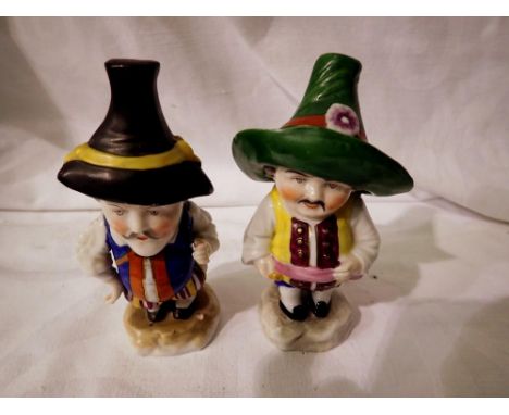 Two Victorian ceramic Mansion House dwarves, slight losses to paint and fingers on one figure, H: 10 cm. UK P&amp;P Group 1 (