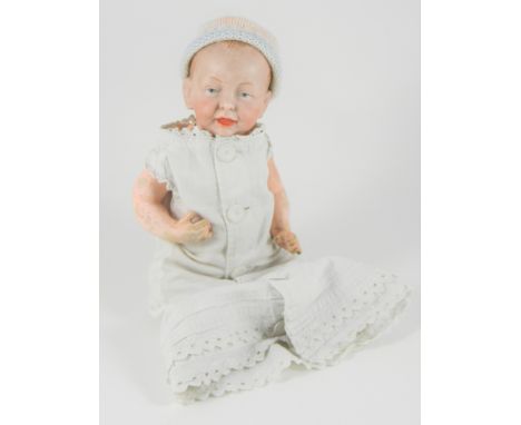 Kammer & Reinhardt 100 bisque head ‘Keiser’ character baby, German circa 1910, the pale bisque head with painted blue eyes, o