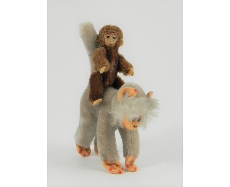 Miniature Shuco monkey, German 1920’s, with metal face and painted features, brown mohair body with metal joints and felt ear
