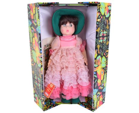 Lenci Limited Edition girl doll Charlotte, Italian 1985, 648/999, felt doll with painted features, wearing elaborate dress an