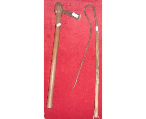 Leather whip and an axe (2)