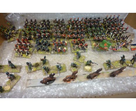 Selection of scale lead figures from the Napoleonic era inc French Infantry Units, British Infantry inc Highlanders and 95th 