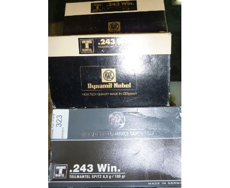 36 rounds of .243 ammunition (section 1 certificate required)