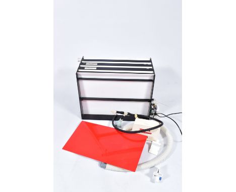A NOVA SPRHC 1 QUAD PRINT PROCESSOR with fluid inputs and separate sections for Develop, Stop, Fix and Wash comes with pipewo