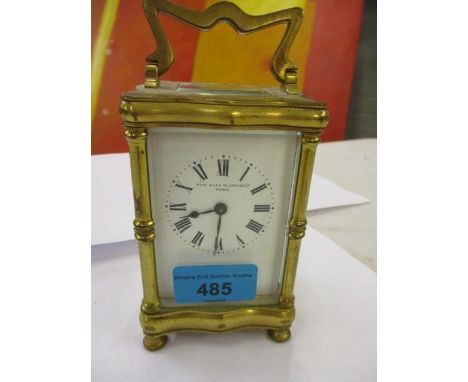 The Alex Clark Co, Paris, a five window carriage clock in gilt brass case, with enamelled face 