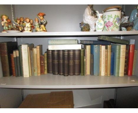 A quantity of books on poetry to include 'Swinburne's Poems' in six volumes, T S Eliot 'Four Quarters', Walter de la Mare, Ro