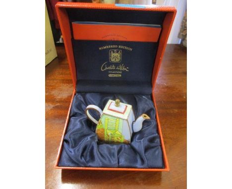 A Charlotte di Dita miniature emerald teapot 'Vincent's Chair, numbered edition, boxed 