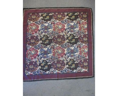 A vintage Liberty silk scarf circa 1970, in an Asian inspired design from Arthur Liberty's early years in the Farmer & Rogers