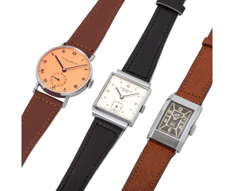 KONVOLUT aus 3 X Vintage Herrenuhr. bestehend aus:1. BAUME & MERCIER Vintage Herrenuhr NOS. Edelstahl. Mechanisches Handaufzu