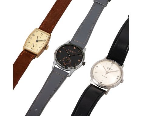 KONVOLUT aus 3 X Vintage Herrenuhr. bestehend aus:1. BAUME & MERCIER Vintage Herrenuhr. Edelstahl. Mechansiches Handaufzugswe