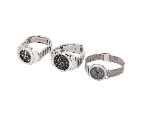 KONVOLUT aus 3 X Quarz Herren Chronograph. bestehend aus:  1. FESTINA Herren Chronograph Ref. F20327. Edelstahl. Quarzwerk, f