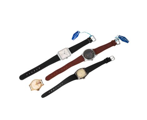 KONVOLUT aus 4 X Vintage Herrenuhr. bestehend aus:1. BAUME & MERCIER Vintage Herrenuhr Tank. Edelstahl. Mechanisches Handaufz