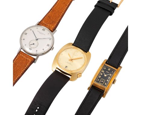 KONVOLUT aus 3 X Vintage Herrenuhr reparaturbedürftig. bestehend aus:1. BAUME & MERCIER Vintage Herrenuhr. Verchromt. Mechani