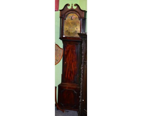 ~ A Mahogany Eight Day Longcase Clock, signed John Swinburn, Sunderland, circa 1770, swan neck pediment, trunk with inset flu